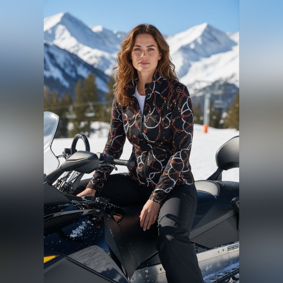 LuLu-B -NWOT, Black Jacket Chain Design,Dual Zipper,2 Phone & 2 Zippered Pockets - Picture 1 of 10